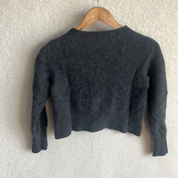 J Crew Cashmere shrunken crewneck sweater Size Large‎ Grey - Picture 2 of 7